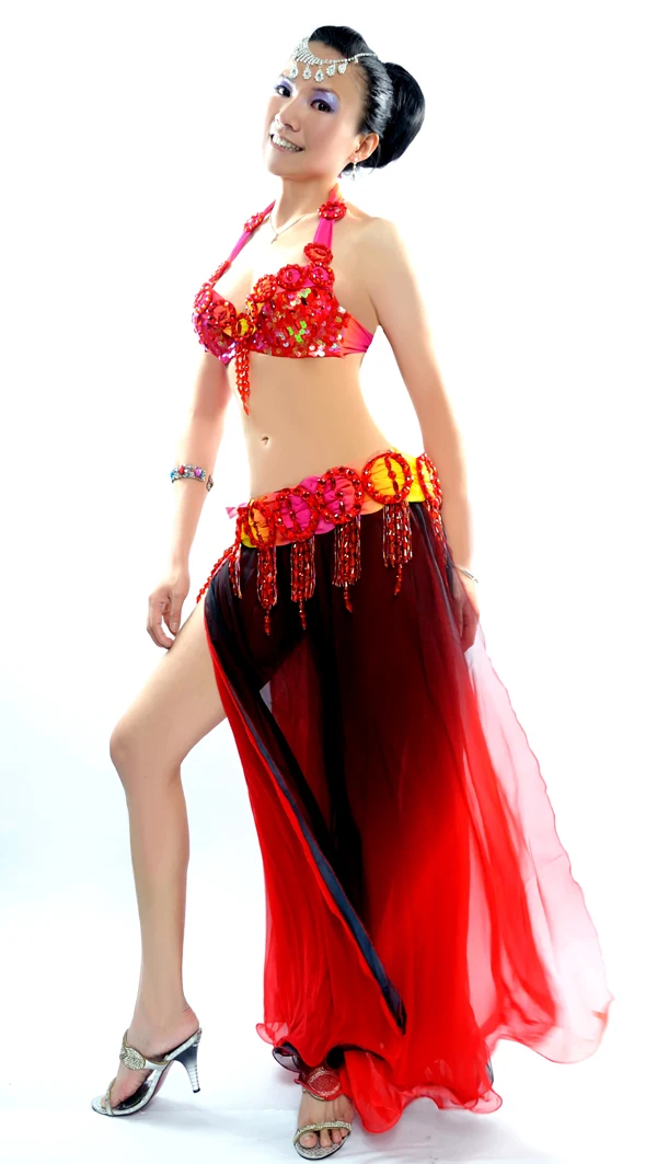 Tänzerin bauchtanz outfit set frauen Multicolor bauchtanz kostüm Leistung tragen bauchtanz kleidung bauchtanz bh rock