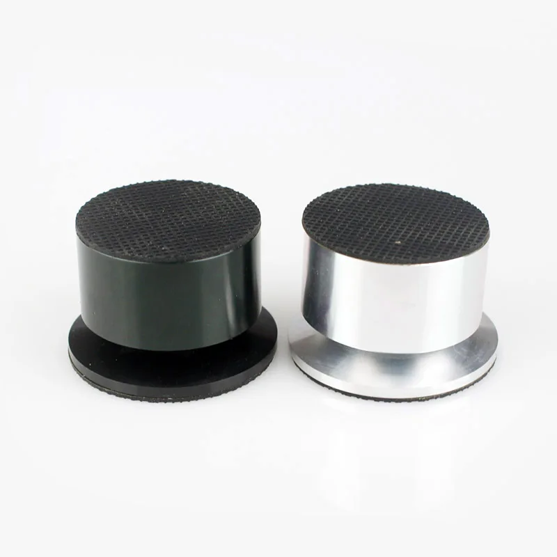 4 قطعة مكبر صوت من الألومنيوم مسامير قاعدة منصات مكبر للصوت عزل مقاوم للصدمات حامل قدم 44 مللي متر # الفضة