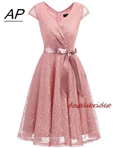 ANGELSBRIDEP-Vestido corto de gasa con cordones para mujer, minivestido Sexy con escote corazón, para ocasiones especiales, para graduación de grado 8