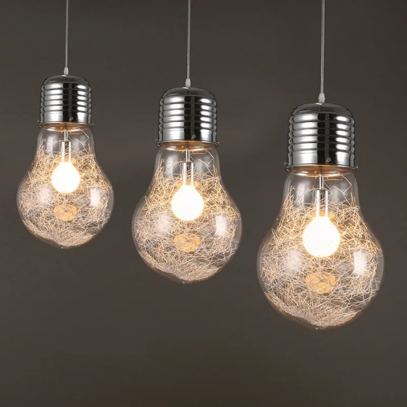 Wonderland Creative Pendant Light Lustre Lamp  iron glass big bulb vintage lamp bar Russian warehouse 300mm * 450mm large