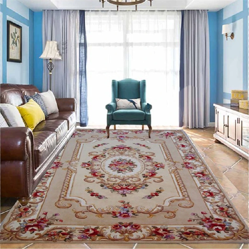 

European American Carpets 100% Wool Plus Size Floor Mats For Hallway Bedroom Living Room Comfortable Carpets