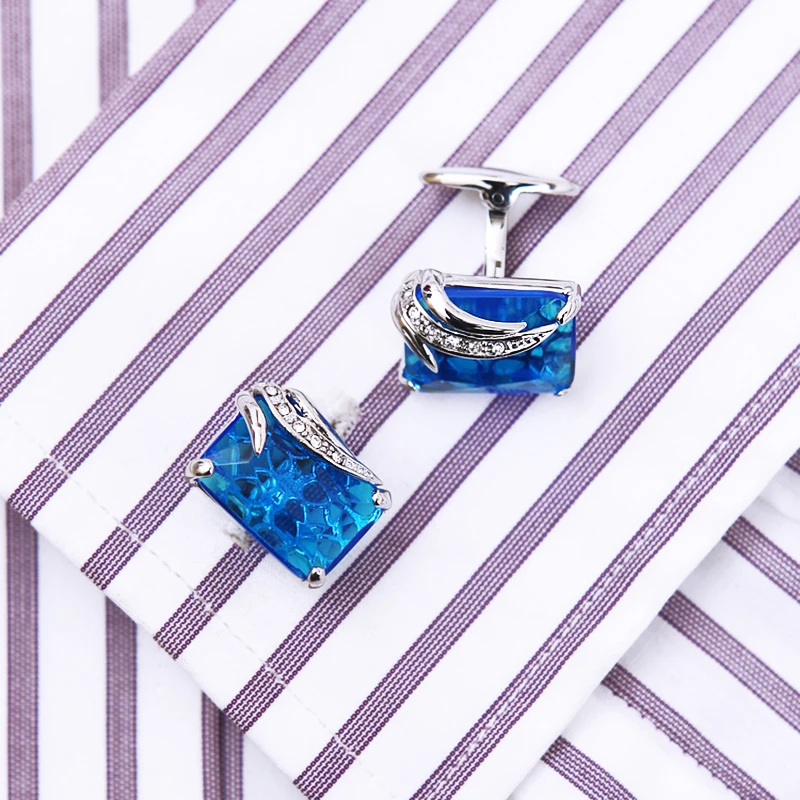 KFLK Jewelry shirt cufflinks for mens Gift Fashion Luxury Wedding Brand Blue Cuff link Novelty Button High Quality guests