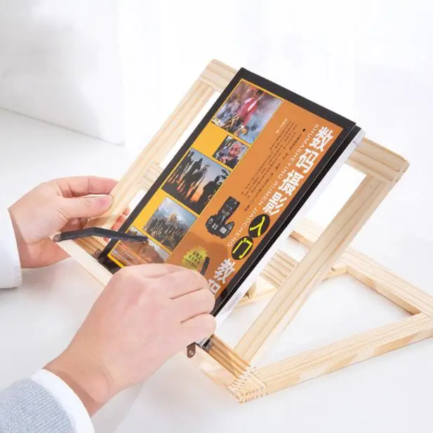 Creative Wooden Reading Bookshelf Student Reading Artifact Book Holder Office Accessories Book Stand