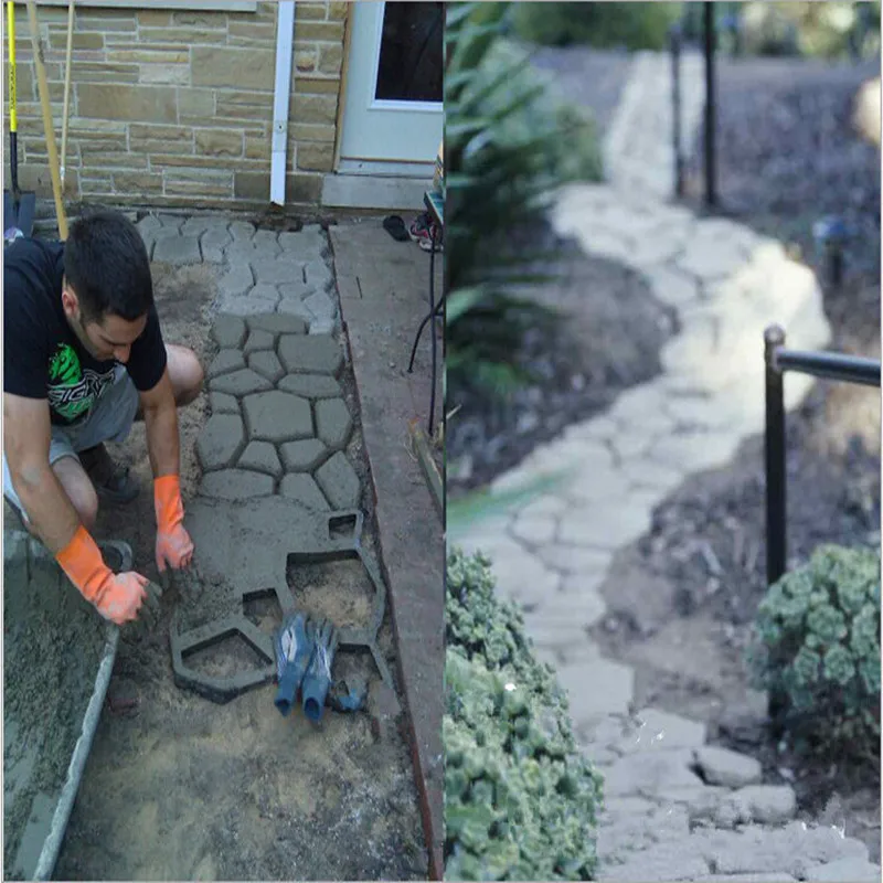 43x43cm Driveway Paving Brick Patio Concrete Slabs Path Pathmate Garden Fence Walk Maker Mould Garde Path Maker Mold