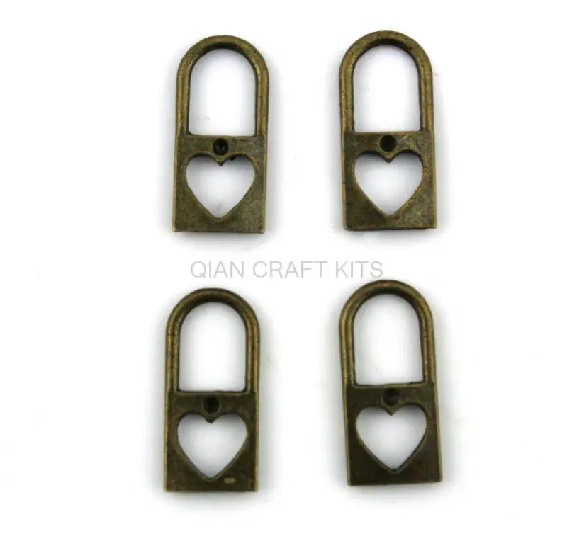 set of 25 pcs lock lockers with heart inside antique bronze zinc alloy  pendant, charm, drops for diy 25X11mm/AY0047