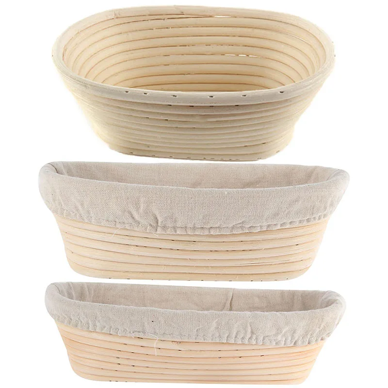 8 Sizes Oval Dough Banneton Brotform Dougn Rattan Bread Proofing Proving Baskets Fermentation Wicker Basket Kitchen Supplies