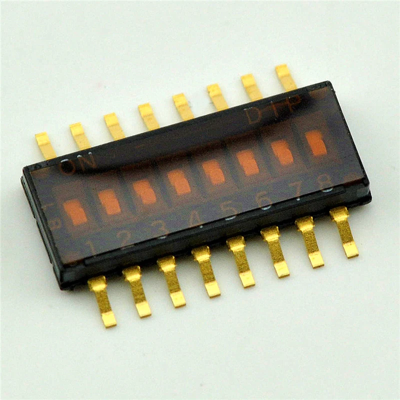 

8, chip DIP switch, 1.27mm DIP switch, coding switch, gold-plated