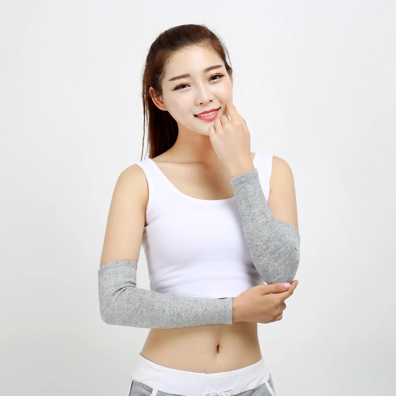 Women Cashmere Arm Warmers Joint Cold-Proof Protect Sleeve Glove 40cm Elastic Knitted Long Elbow Wrist Arm Protector