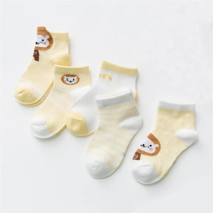 5 Paare/los Infant Baby Socken Für Mädchen Jungen Sommer Mesh Dünne Baby Socken Baumwolle Casual Druck Neugeborenen Kleinkind Junge Socke 0-24Month – Detail 5