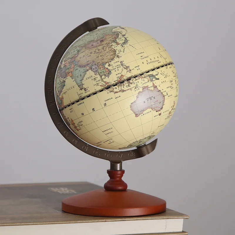 World Globe Geography Educational Science s Ornaments for Home Decoration Vintage Retro s 5 Inches Diamete Chinese Version