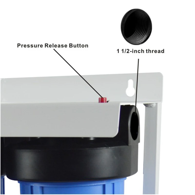 3-Stage Whole House Water Filtration System 1 1/2-inch Inlets with Stand,20\