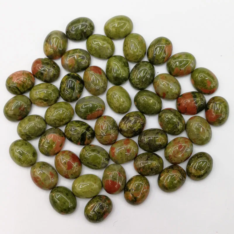 Wholesale Fashion natural unakite stone beads charms 8x10mm Oval CAB CABOCHON for jewelry making 50pcs/lot free shipping no hole