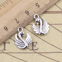 30pcs Charms Lovely Swan 17x12mm Tibetan Pendants Crafts Making Findings Handmade Antique Jewelry DIY For Necklace
