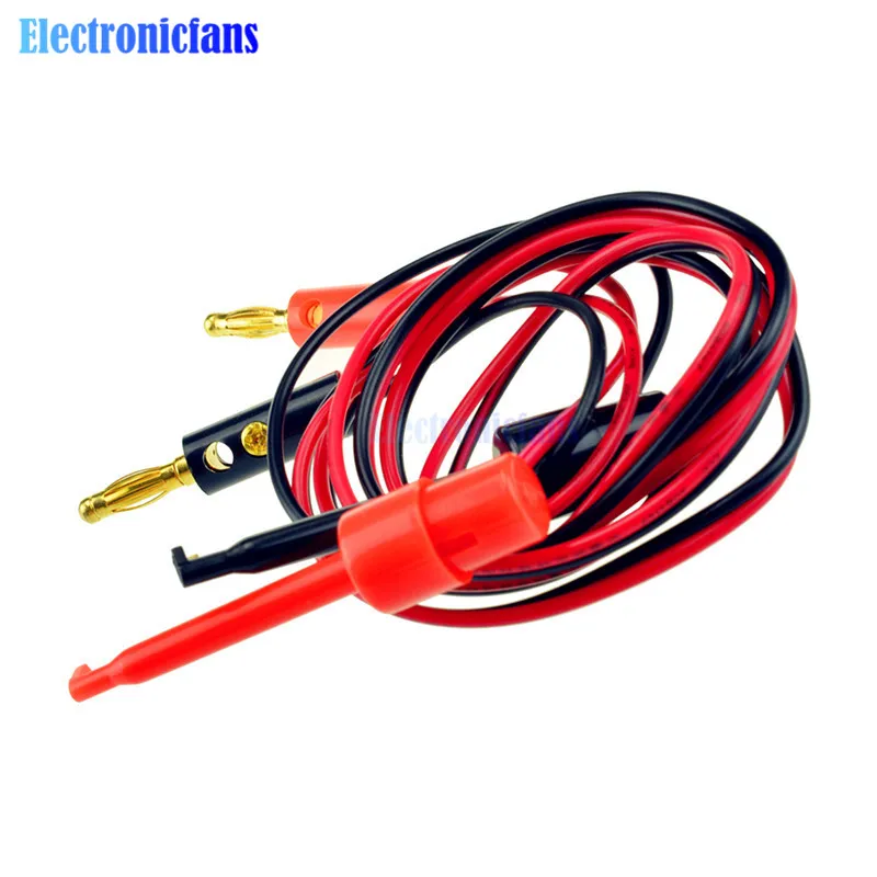 1 Pair Small Test Hook Clip to Banana Plug for Multimeter Test Lead Cable