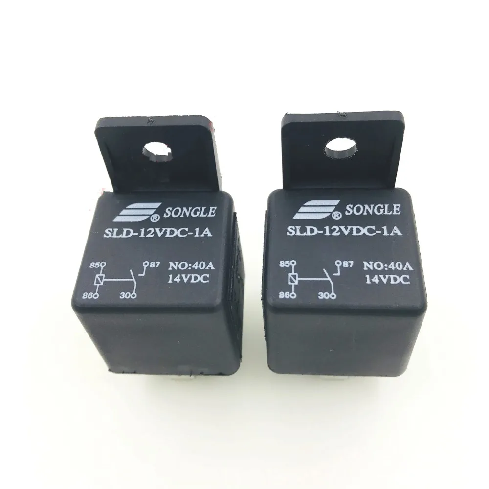 10 pcs DC12V 24V 40A Nero Relè 4 PIN Durevole Automotive Auto Camion Barca Relè SLD-12VDC-1A SLD-24VDC-1A Normalmente Aperto relè