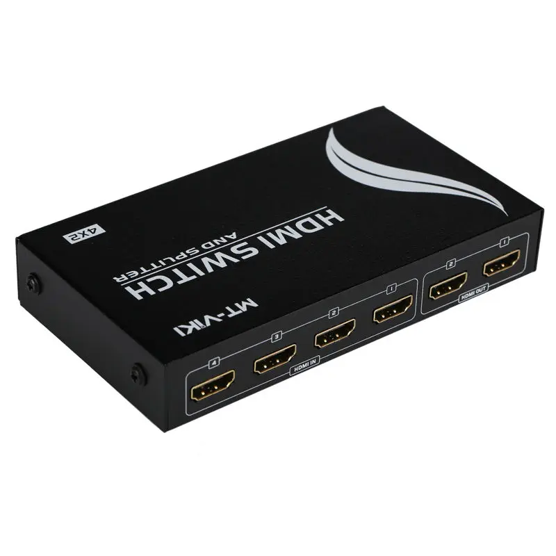 HDMI 4 in 2 out Switch Splitter Selector Distributor 1.4 Version Same Output 3D 1080p IR Remote Conrol HD4-2