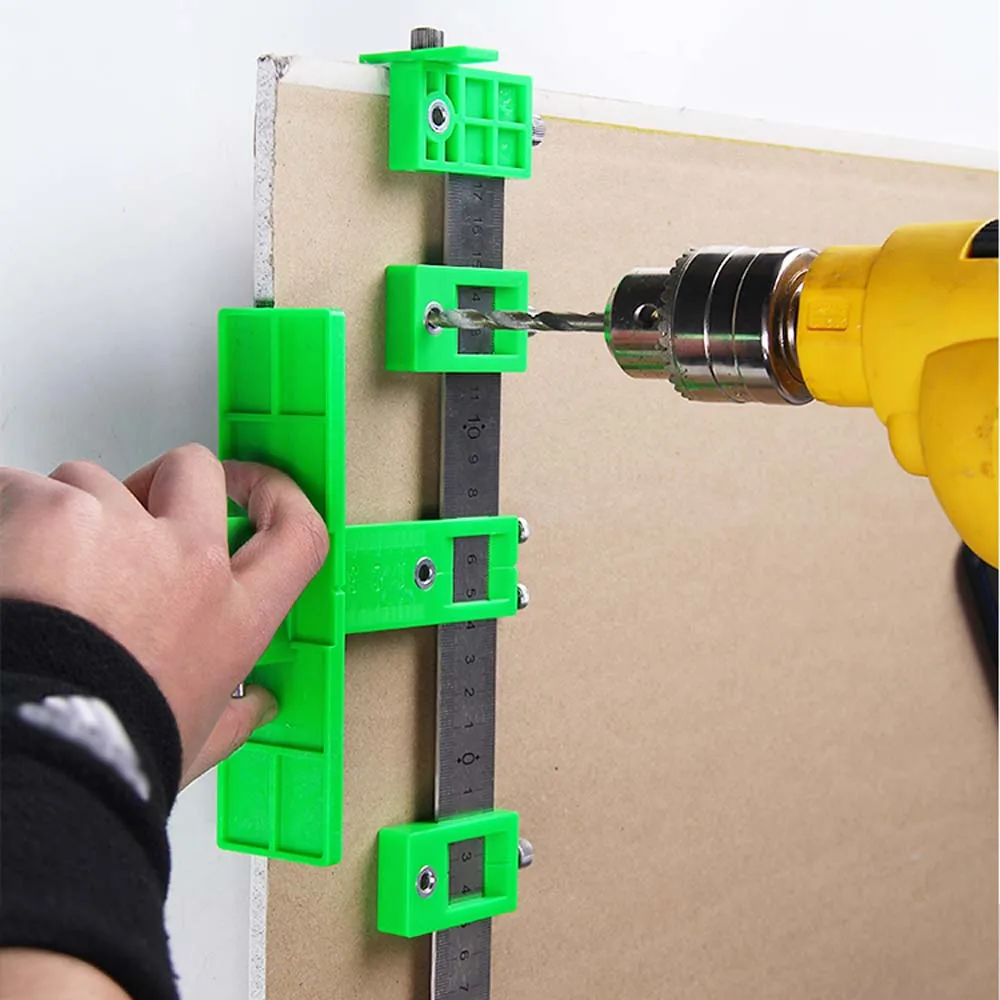 AMYAMY Drilling Locator Ruler Furniture Woodworking Multi-function Punch Locator for Cabinet Door Positioning Punch