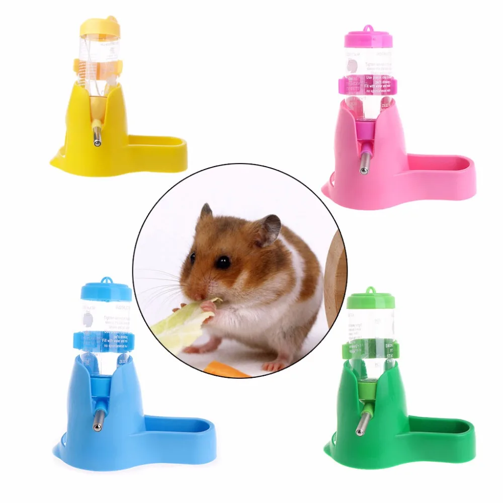 3 in 1 Pet Hamster Water Bottle Food Container Drinking Feeding Rest 80ml New for hamster