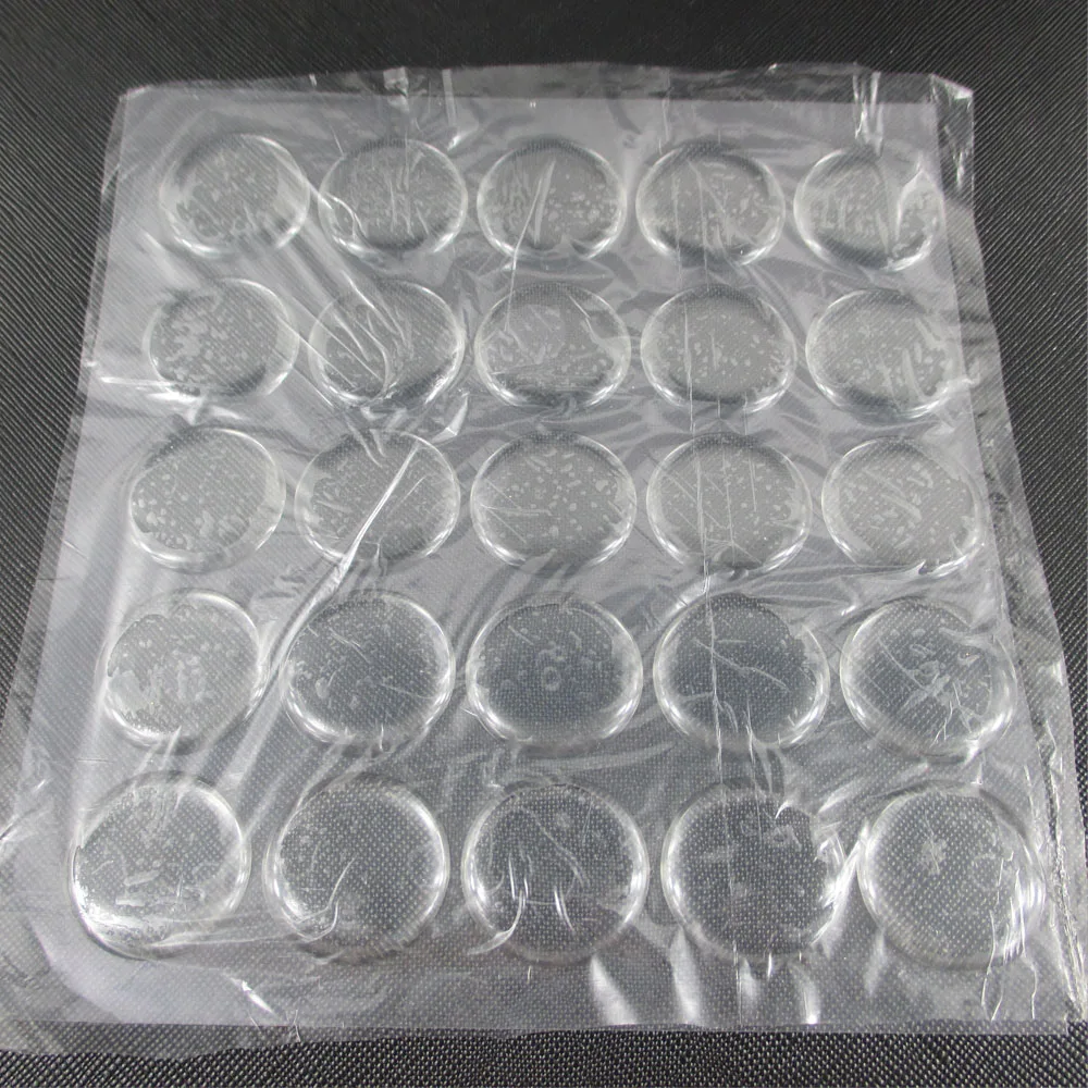 25Y15151 25*25mm Round 3D Clear Epoxy Adhesive Circles Bottle Cap Stickers