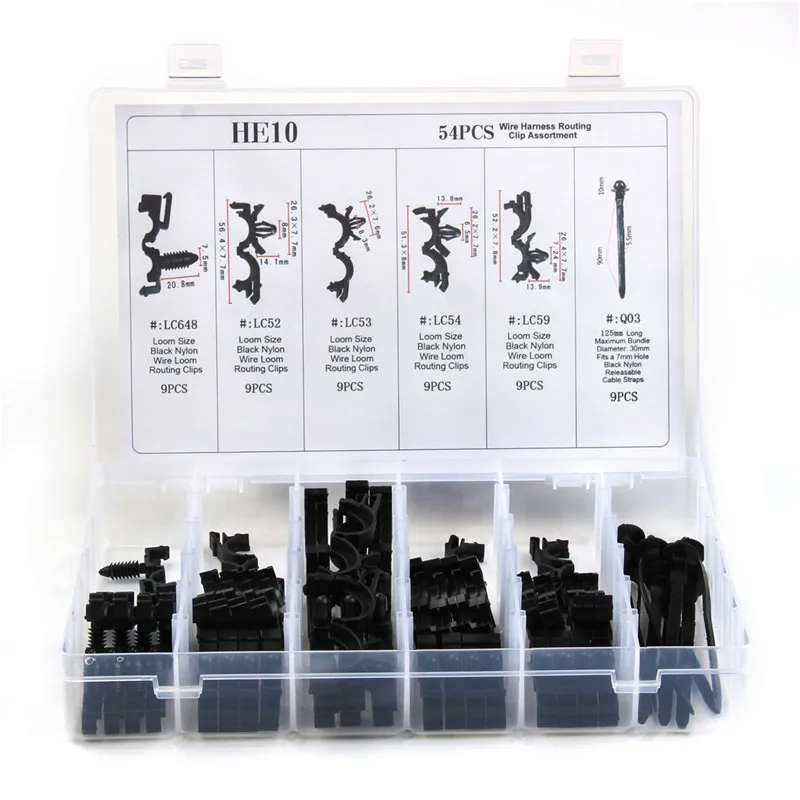 

54PCS Assorted Car Rivet Retainer Screw Fastener 6Sizes Clip Nail Automotive Fastener with Rivet Nail Auto Fastener Tools
