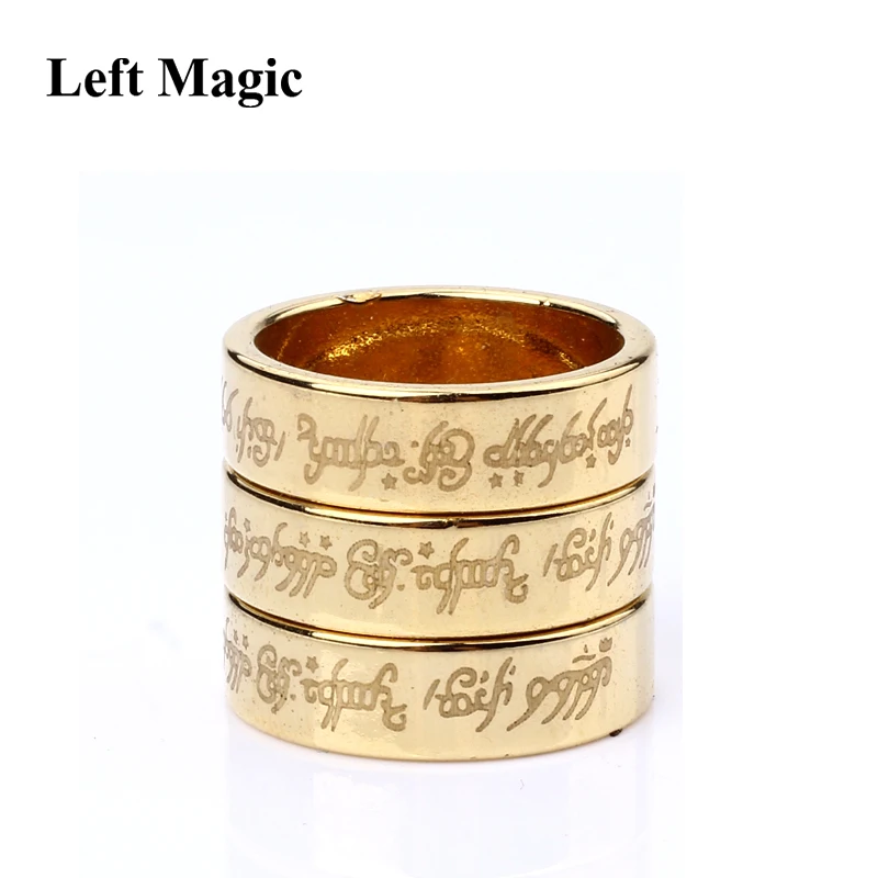 1 Pcs Gold PK Ring Lettering Magic Tricks Magnetic Ring 18mm/19mm/20mm Golden Strong Magnetic Magic Ring Magnet Finger magic