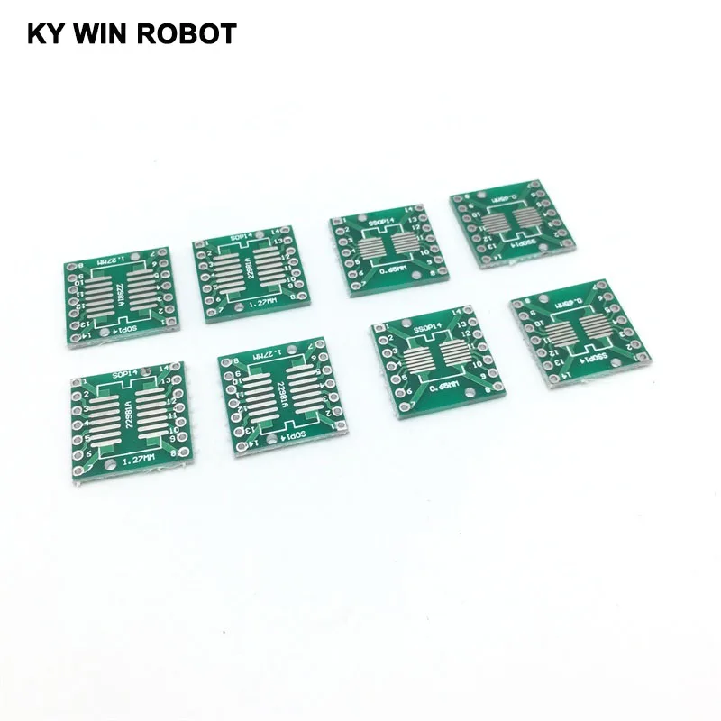 10 Stück SOP14 SSOP14 TSSOP14 auf DIP14 Pinnwand SMD auf DIP-Adapter 0,65 mm/1,27 mm auf 2,54 mm DIP Pin Pitch PCB Board Konverter Buchse – Detail 3