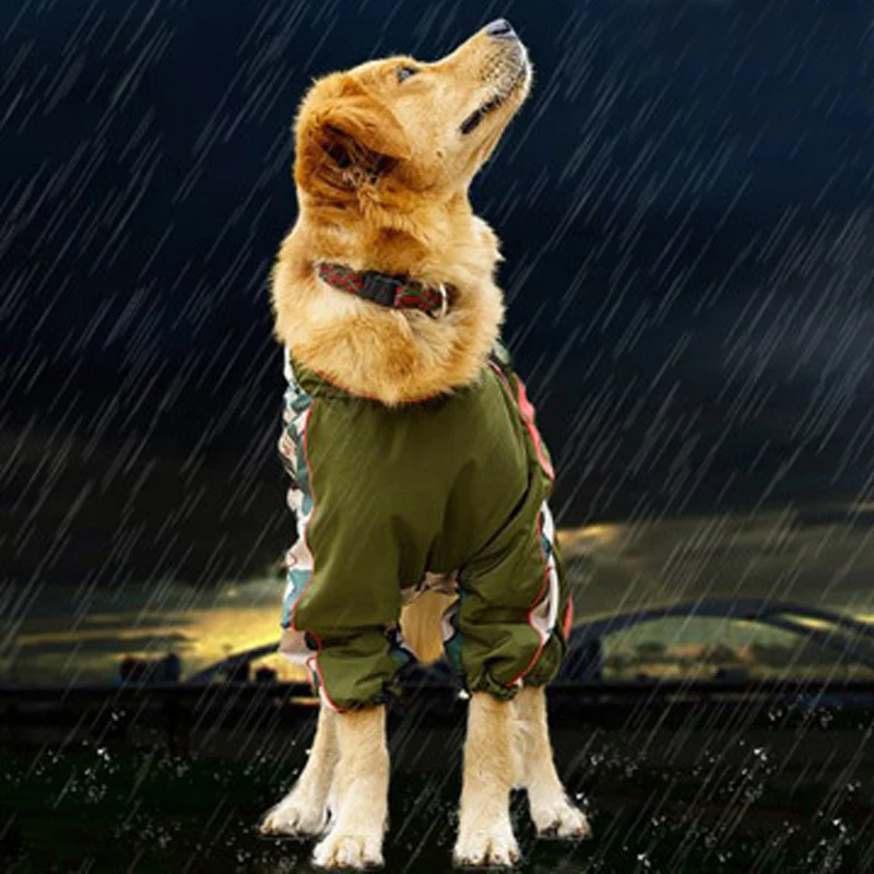 Pet Big Dog Raincoat Jumpsuit Waterproof Breathable Clothes For Medium Large Girl Dogs Rain Coat French Bulldog Labrador Cloak