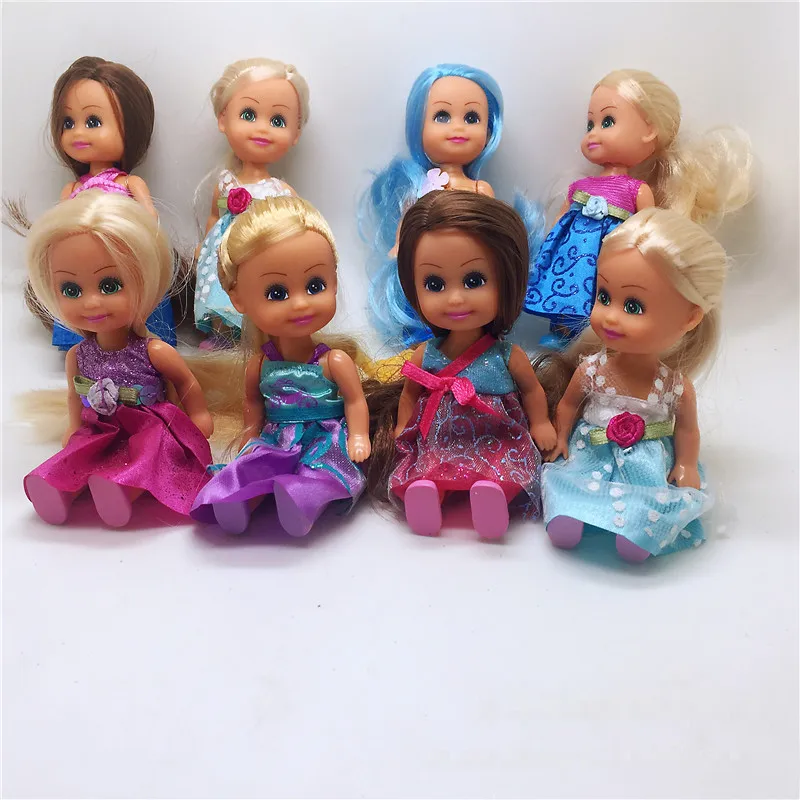 3pcs/a lot 11cm  Popular Fashion Plastic Dolls Toys for Girl   Beautiful Cute Toy Birthday Present  082401