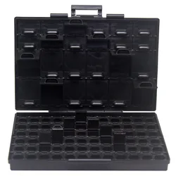 AideTek Box Organize anti-static ESD safe enclosure SMD SMT IC diode parts organizer transistor plastic toolbox black BOXALL96AS