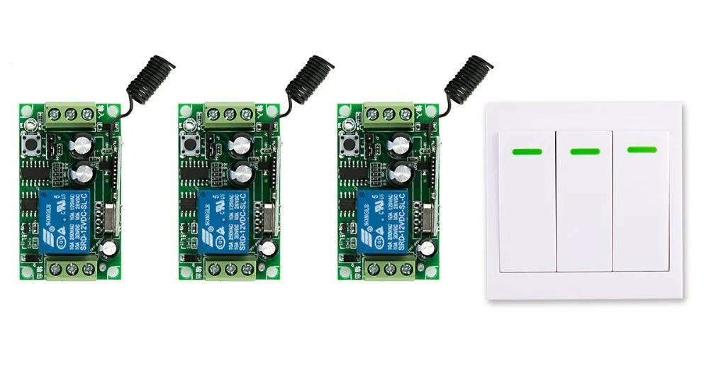 

New digital Remote Control Switch DC12V 3* Receiver Wall Transmitter Wireless Power Switch 315MHZ Radio Controlled Switch Relay