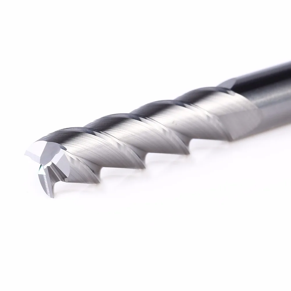 Fresa de torno Cnc, AL-3E, 3 flautas, Cabeza Cuadrada, molino de extremo de carburo sólido, aleación de aluminio