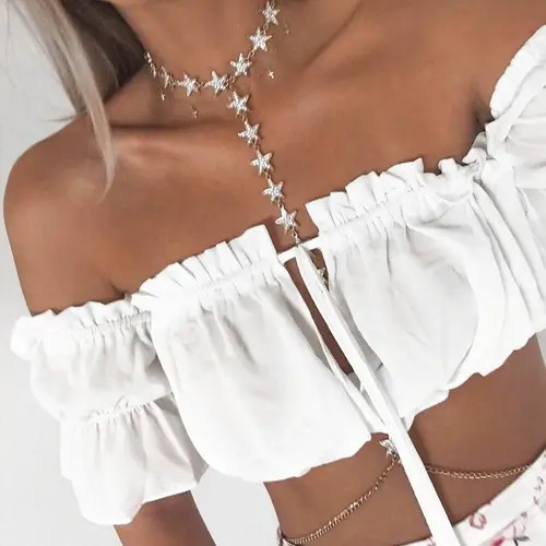 crop tops women summer lantern sleeve sexy strapless beach tops red black white ruched crop top tank top croptop - Image 2
