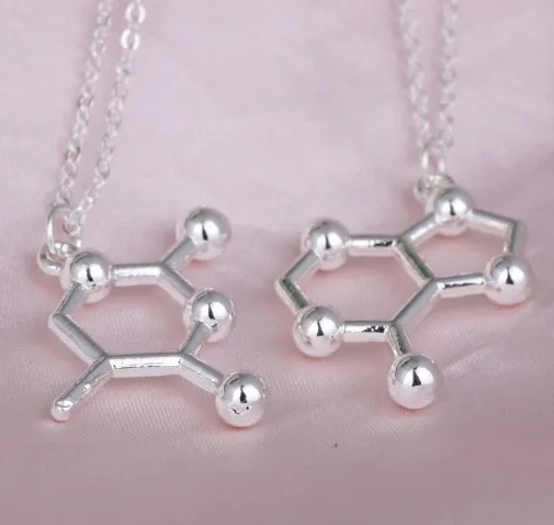 12pcs/lot DNA purine-pyrimidine base molecule ATCG formula Necklace Science students necklace