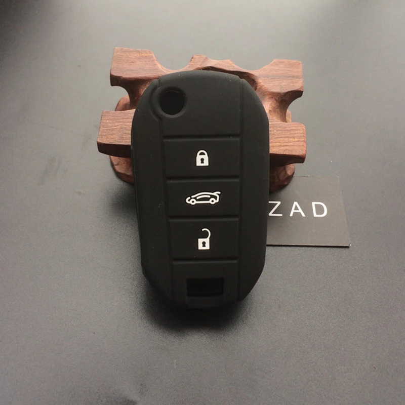 ZAD 3 Button Silicone Flip Remote Key Case Fob Cover Holder for Citroen C4 CACTUS C5 C3 C4L elysee key shell case