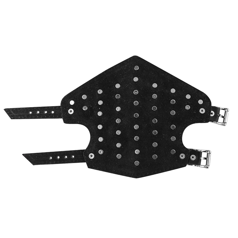 Unisex Faux Leather Metal Spikes Gauntlet Wristband Armband Medieval Bracers Protective Arm Armor Cuff for Men and Women