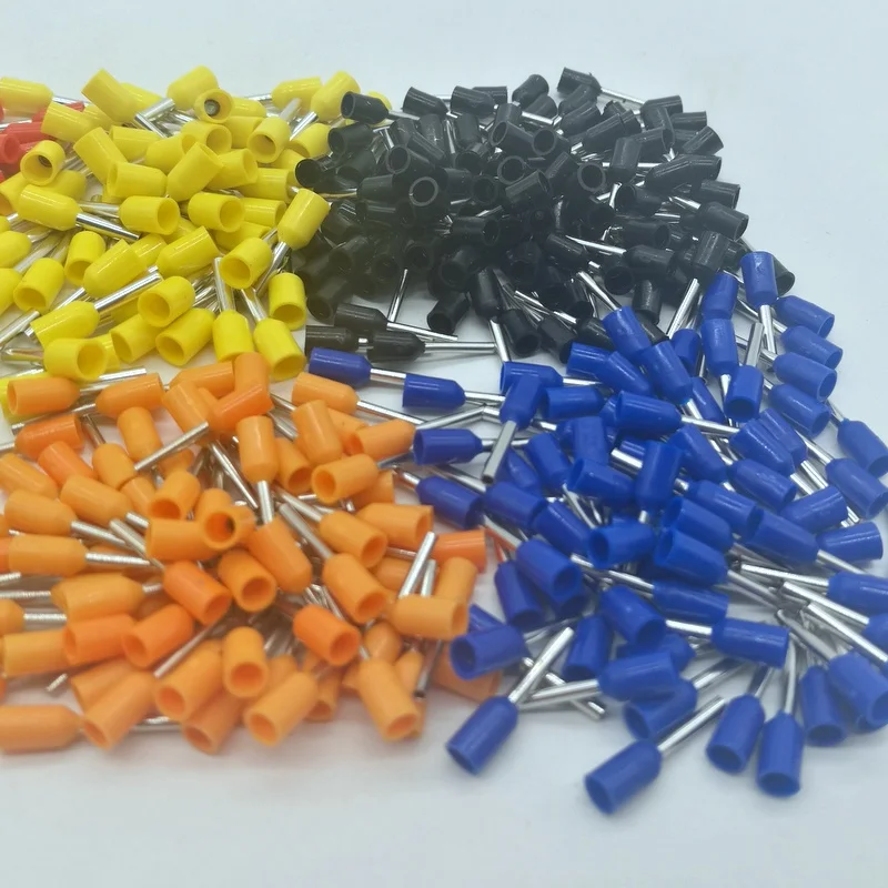 1000PCS E1006 E1008 E1010 E1012 E1018 Tube insulating Insulated Terminals 1.0² Cable Wire Insulating Crimp Terminal Connector