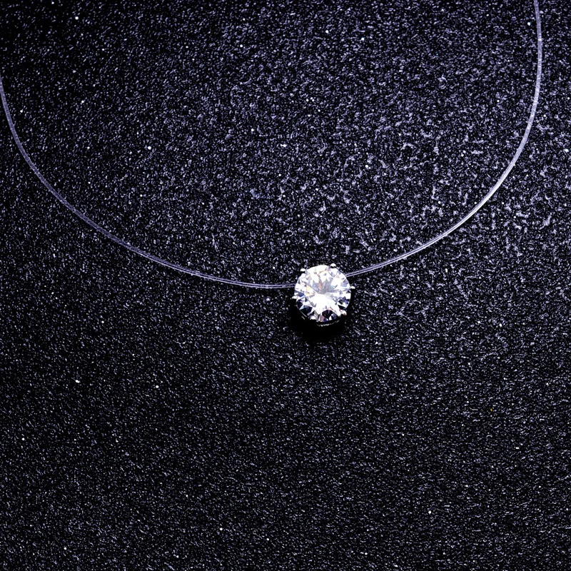 Newest fashion jewelry accessories Transparent fishing line crystal choker necklace for couple lovers\' N293