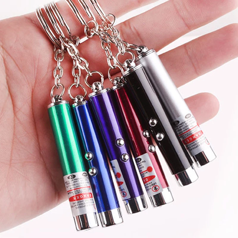 2 in 1 Metal Mini Laser Funny Cat Stick Fashion Pet Toy Laser Pointer Pen Cat Play Interactive Tool For Cat Training Supplies