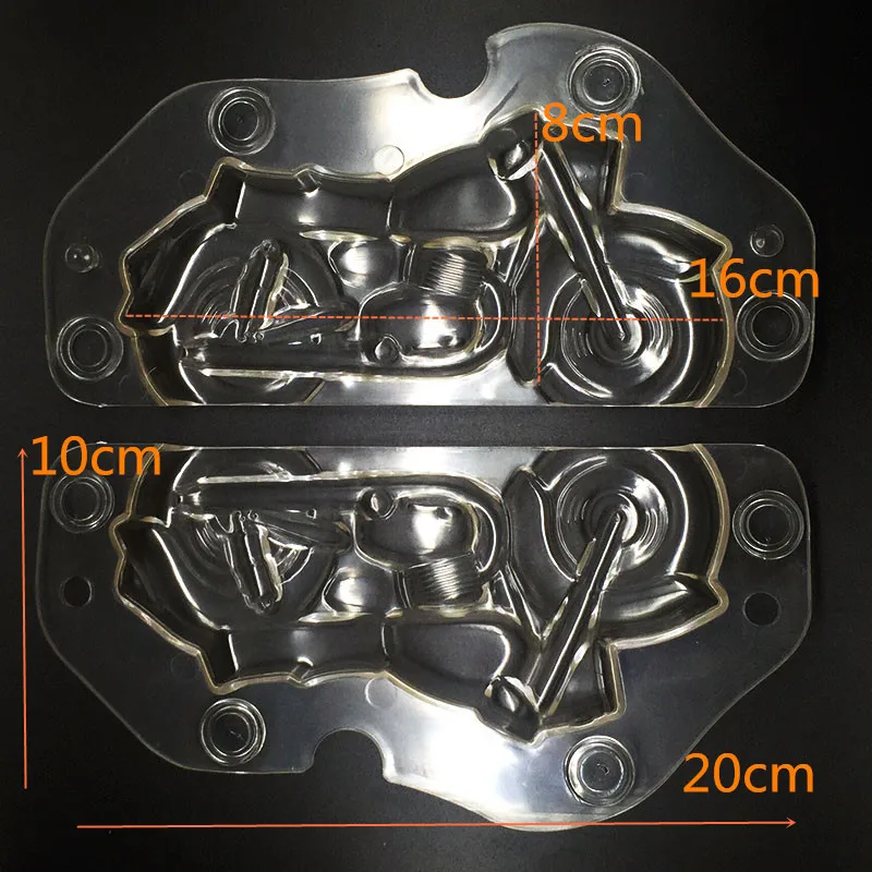 3D Plastic Motorcycle Chocolate Mold DIY Handmade Cake Polycarbonate Autobike Chocolate Making Tool Decorating Tools Molds K090