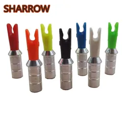 50Pcs Archery Arrow Aluminum Nock Pin Needles + Plastic Tails Archery DIY Shaft ID 6.2mm For Shooting Target Accessories