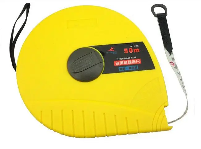 

R'DEER hongkong brand high quality yellow imported fiberglass ABS 50m metric body sewing tape measure NO.RT-F50