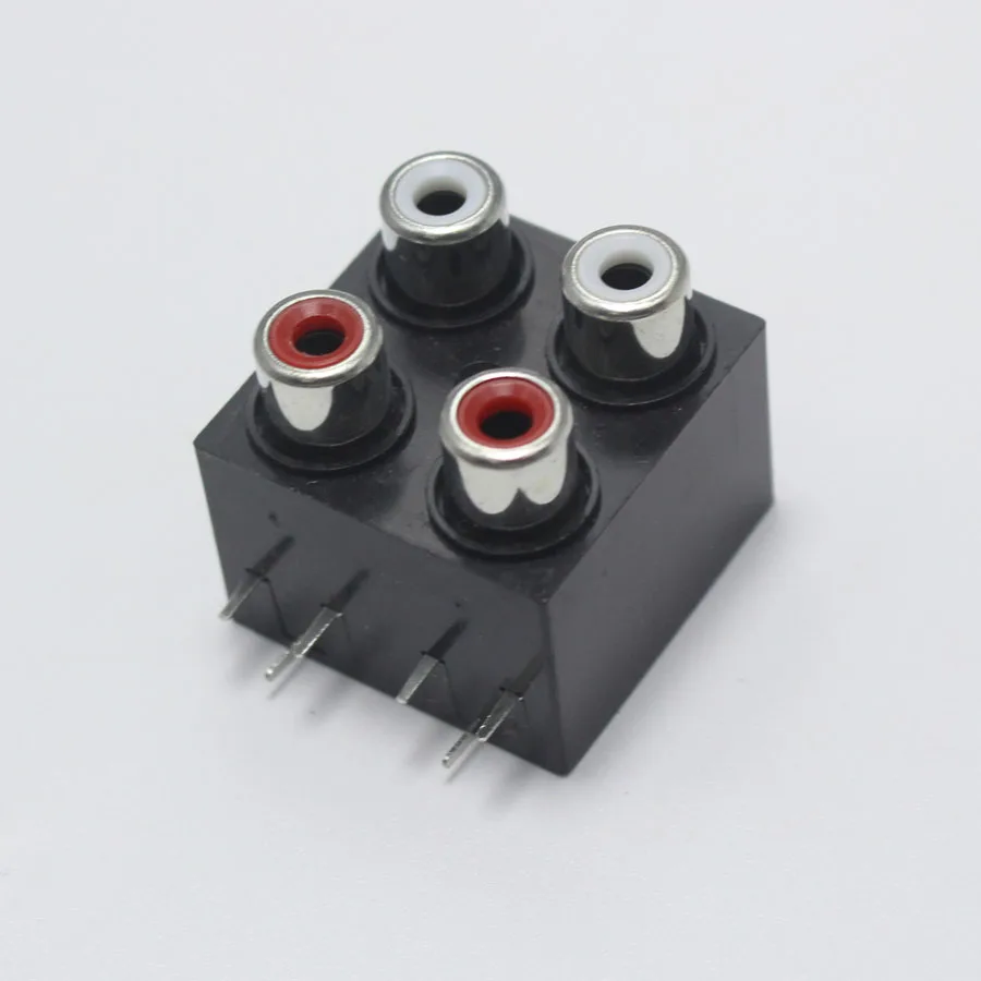 NinthQua 1ps RCA4-7 Socket 90 Degrees Pin AV Lotus jack Sealed Type AV4-8.4-7 4Pole Audio Connector