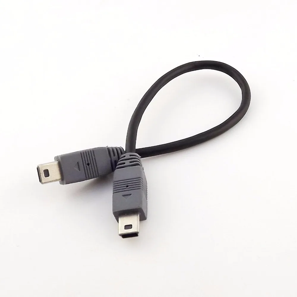 1pcs Mini USB Type B Male To Male 5 Pin Converter OTG Sync Adapter Lead Data Cable 20cm