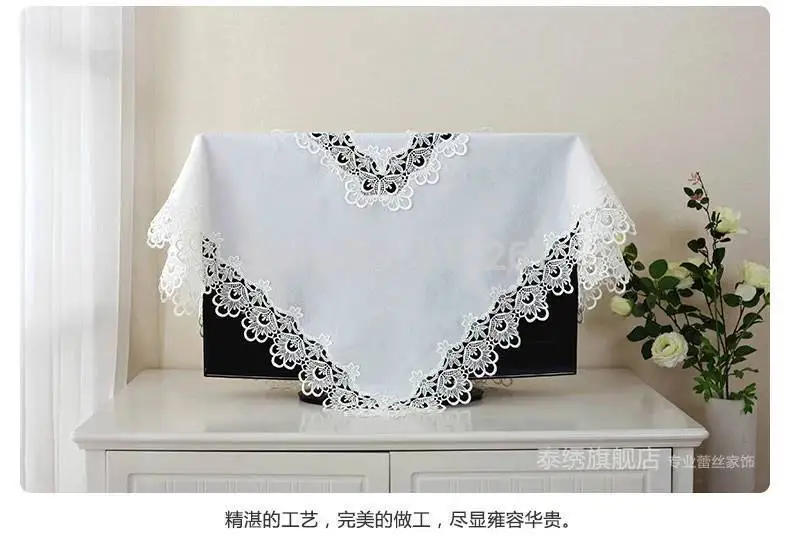 Free shipping Fashion lace  table runner white satin tablecloths oval silk damask cover for sofa cutout embroidery overlay cover