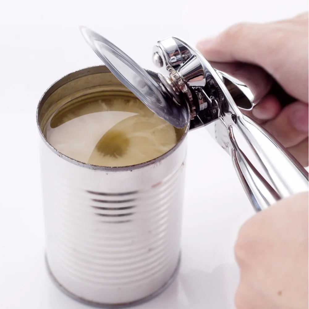 New Zinc Alloy Can Opener For canned Food With Ergonomically Shaped Thumb-Screw Heavy Duty Jar Bottle Opener Kitchen Accessories
