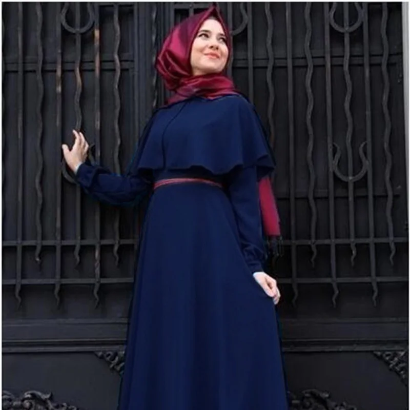 Vestido musulmán Abaya para mujer, moda islámica árabe, Hijab largo, ropa Simple negra, Abaya tradicional musulmana, 7 colores