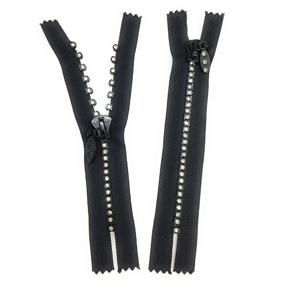 5 Pcs Rhinestone Zippers 10cm-15cm NO.3# 5# Lightning Zipper Close-End Crafts & Sewing accessories For footwear, clothing, bag