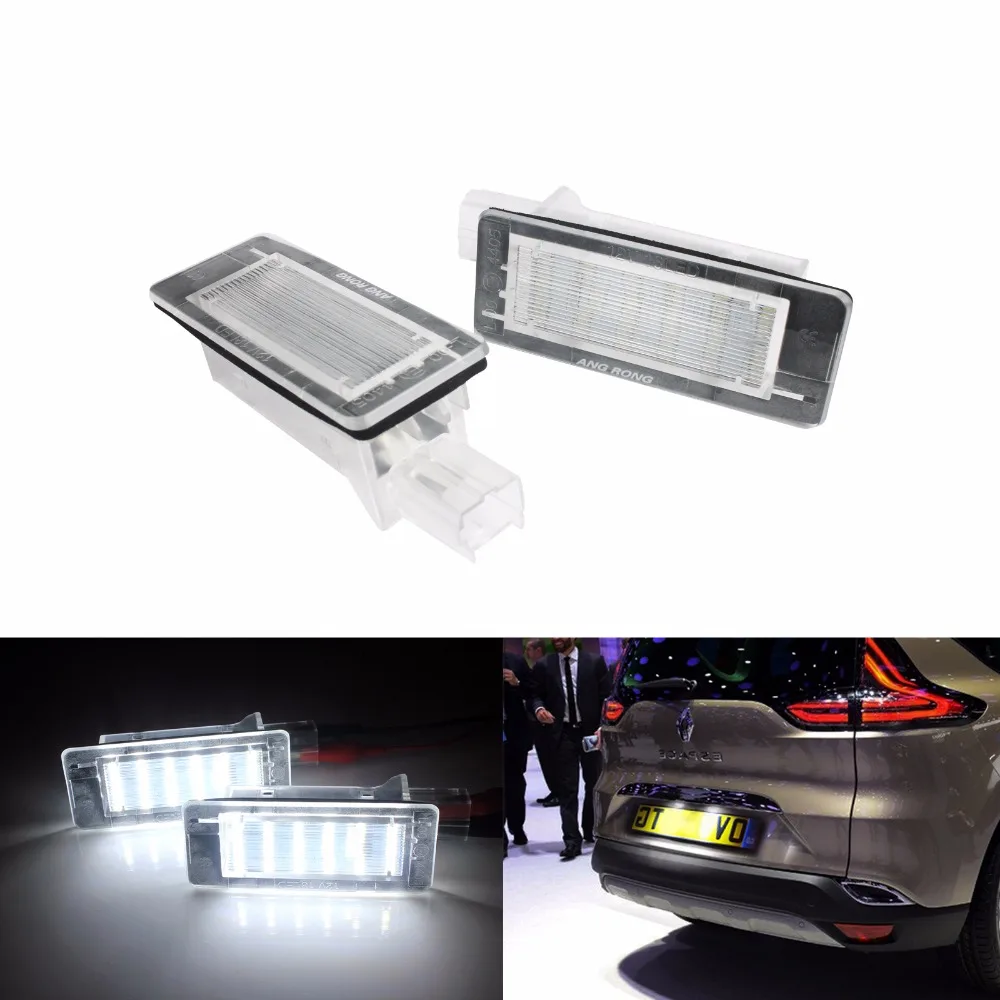 

ANGRONG For Dacia Logan Lodgy Duster Canbus LED License Number Plate Light Lamps Xenon White