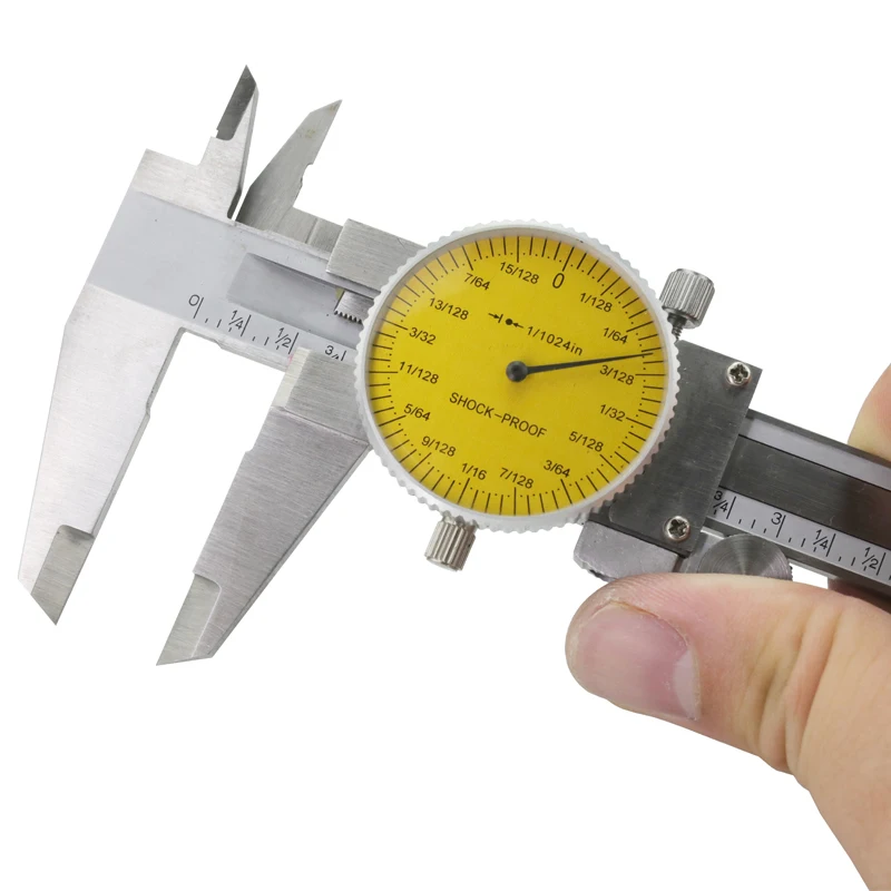 Imagem -02 - Polegadas Dial Vernier Caliper Polegadas. 001 à Prova de Choque Dial Caliper Calibre Micrômetro Ferramentas de Medição de Plástico 06