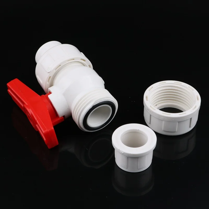 ID 20~50mm Pipe PVC Ball Valve Connector Water Pipe Fittings Agriculture Garden Irrigation Aquarium Adapter